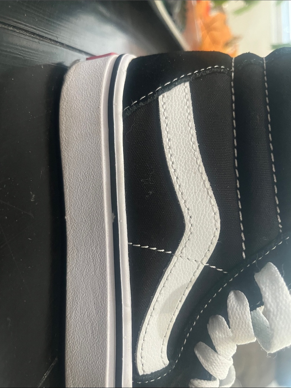 Vans Black and White High-Top Skate Sneakers - Picture 4 of 6